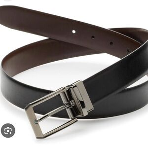 Perry Ellis Black and Brown Reversible Belt NWT 42